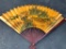Chinese Pictorial Wall Fan Large Bought at Wright Patt Airforce Base 1989