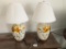 Pair of Painted Glass Lamps as Pictured