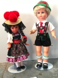 A Pair of Vintage Dolls as Pictured