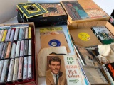 Audio Video Lot, 33 R.P.M. Records, Cassetts, JVC VCR, Group of 45 R.P.M Records, VHS Tapes