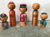 Five, Small, Hand Painted Japanese Figures