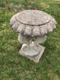 Sea Horse Bird Bath, Concrete, As Pictured, Top Upside Down, It Has Been Outside and Has Some Wear