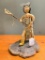 Souix Cornhusk Indian Runner Figure on Wood. This Item is 10