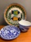 Southwest Style Pottery Lot- Salsa Bowl and 2 Dishes. The Largest Plate is 10
