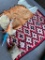 Misc. Lot of Damaged Blanket, Pillows, Deer Skin Pieces, Misc - As Pictured