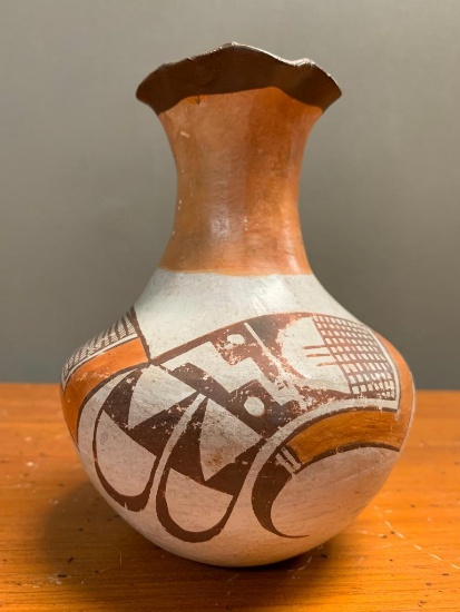 Acoma, N.M., Polychrome Pottery Vase, 6" Tall