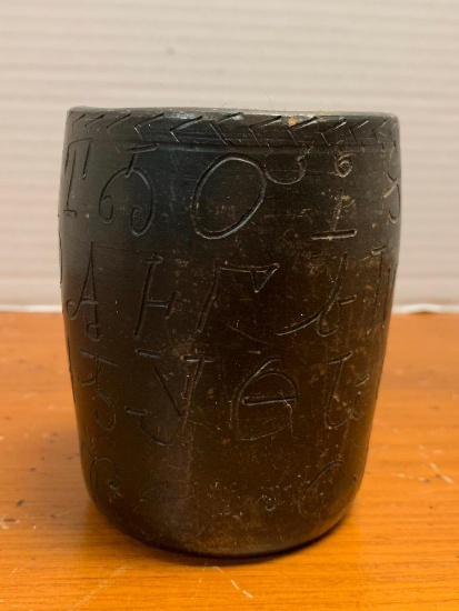 Louise Bigmeat Alphabet Pottery Cup3 1/2" Tall, It does have some small chipping and minor wear,