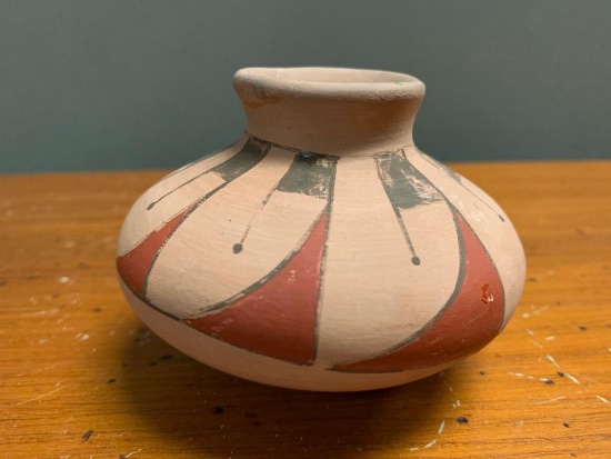 Piece of Polychrome, Native American Pottery, No Marks, 2" Tall