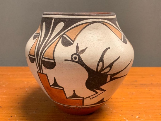Polychrome, Native American Pottery Vase Signed by Sofia Medina, Zia