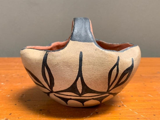 Small, Southwest Style Pottery Basket with No Marks