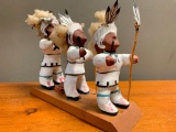 Intesting, Native American Style Group of Figures on a Baord, It is from San Juan, New Mexico and