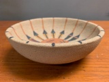 Southwest Style Native American Sand Art Bowl. Signed but Can Not Recognize Signature. This is 6