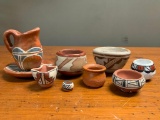 Group of Smaller Southwest Style Pottery Items. No Marks or Signatures. The Pitcher is 3