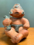 Large Mayan Style Pottery Figure. This Item is 14