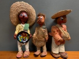 Lot of Three Southwest Style Figures that Appear to be Leather . The Largest is 12