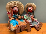 A Pair of Southwest Style Ladies, They Appear to be Leather Figures. One has a Bad Hand. The Largest