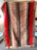 Southwest Style Handmade Rug is Heavily Damaged with Holes and Wear. See Photos for Details. This