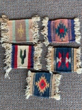 Five Southwest Style Handmade Coasters. These Items are 4.5