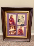 Framed Collage Piece by Andrea Parrott of Clara Montoya, Sister to Artist Maria Martinez. The Frame