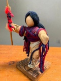 Native American Cornhusk Doll on Stand. This Item is 7.5