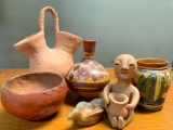 Group of Southwest Style Pottery Items. Mostly Damaged - As Pictured