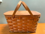 Wooden Picnic Basket with Lid. This Item is 11