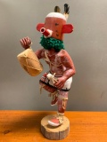 Larger, Hand Carved and Painted Kachina with Drum by Glen Lewis Jr, 20