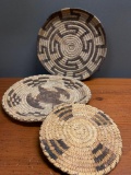 Group of Three, Papago Style Woven Trivits, Largest is 11