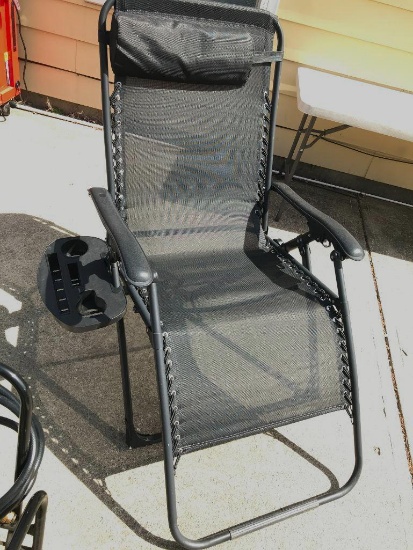 Large Lounge Chair with Side Drink Table. This Item has Seen Some Use -