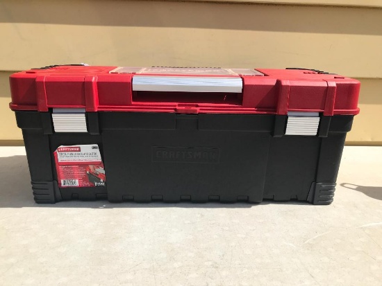 Craftsman 26" Power Latch Box. This Item is 26" Wide x 11.3" Deep X 10.4" Tall - As Pictured