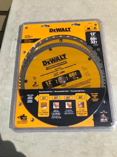 Dewalt 12" Saw Blades, 80T and 32T New in Package _ As Pictured