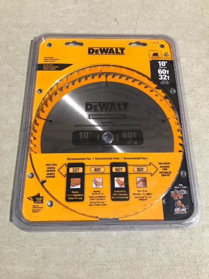 Dewalt 10" Saw Blade, 32T and 60T New in Package _ As Pictured
