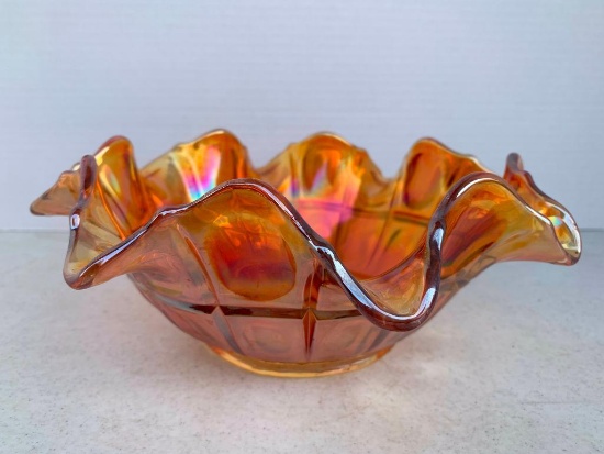 Carnival Glass Bowl. This Item is 3.5" Tall and 9" Diameter