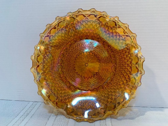 Carnival Glass Dish, 10" Diameter