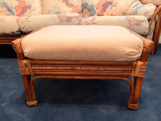 Rattan Foot Stool, 16" Tall, 26" Wide, 18" Deep