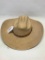 One Straw Sombrero with Detailed Leather Band Made in Mexico- As Pictured