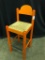 Italian Made, Solid Wood With Wicker Seats, Bar Stools, Few Scratches from Age and Use