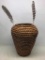 Straw Basket with Feathers. This Item is 17