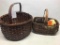 Lot of Wicker Baskets with Handles. The Largest is 15.5