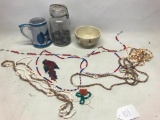 Necklaces, Bracelets, Mason Jar of Rocks and More