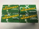 4 Boxes of 22 Thunderbolt .22 Long Rifle High Speed Ammunition. 200 Rounds Total - As Pictured