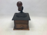 Reproduction Coffee Grinder with Cast Iron Top - As Pictured