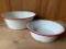 Pair of Graniteware Nesting Bowls - As Pictured