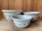 Set of 3 Longaberger Pottery Mixing Bowls - As Pictured