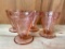 Set of 4 Pink Depression Sherbet Glasses. These are 3.5