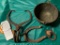 Ice Tongs, Hammered Copper Bucket and a Horseshoe