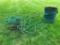 Group of Water Hose and Folding Yard Waste Basket