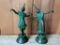 Pair of Cast Iron Oriental Style Figures. These are 10.5