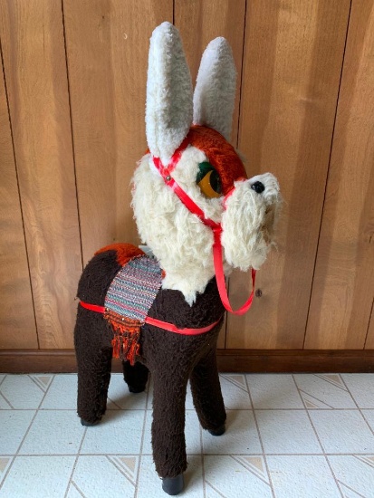 Very Cute Large Stuffed Llama from Mexico. Stands 91" Tall. - As Pictured