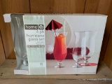 Set of 4 Home Hurricane Drinking Glasses New In Box - As Pictured